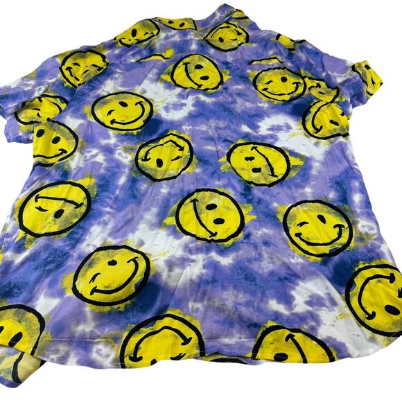 Phluid Project Tie Dye Smiley Face Button Down - XL - Picture 2 of 5